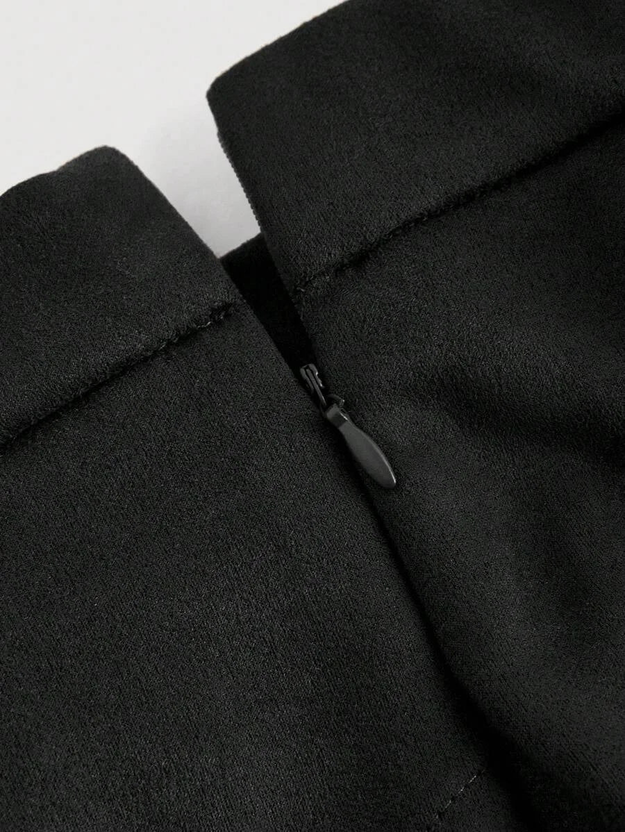Womens Vintage Hippie Rivet Fringe Black Suede ALine Skirt Autumn SkirtNashville OutfitsPirate Skirt
