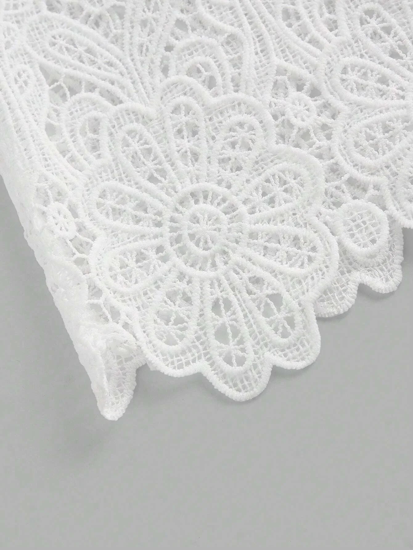 Womens White Delicate Romantic Elegant Waist Slimming French Style Midi Lace Dress For Office