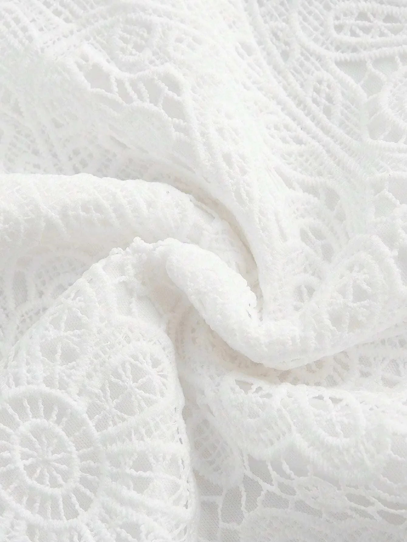 Womens White Delicate Romantic Elegant Waist Slimming French Style Midi Lace Dress For Office