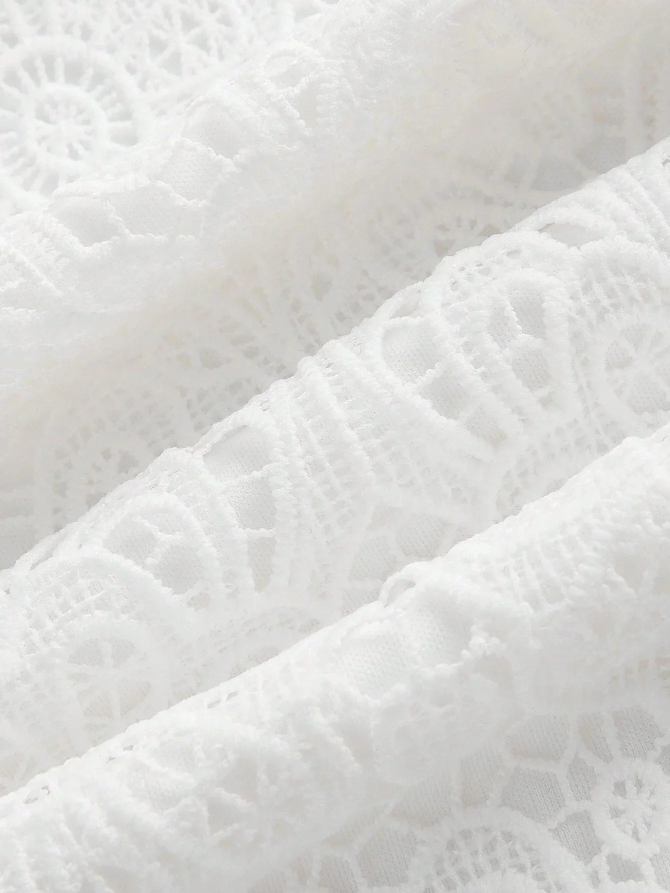 Womens White Delicate Romantic Elegant Waist Slimming French Style Midi Lace Dress For Office