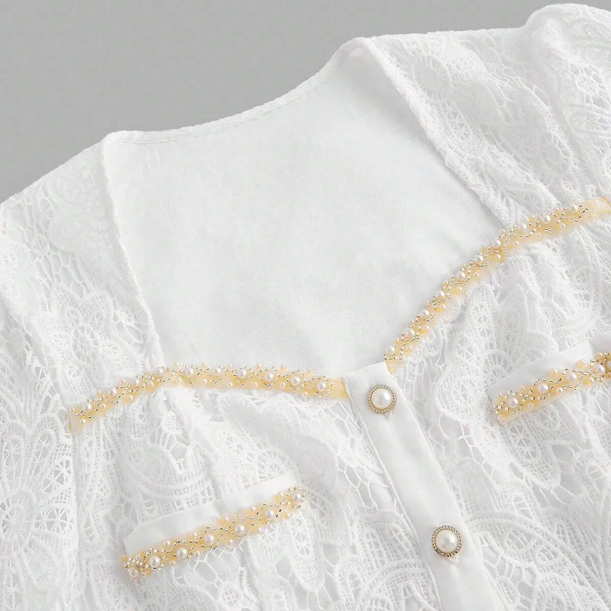 Womens White Delicate Romantic Elegant Waist Slimming French Style Midi Lace Dress For Office