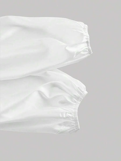 Womens White Crop Top  Wrap Around Tie Up Bow Batwing Sleeve