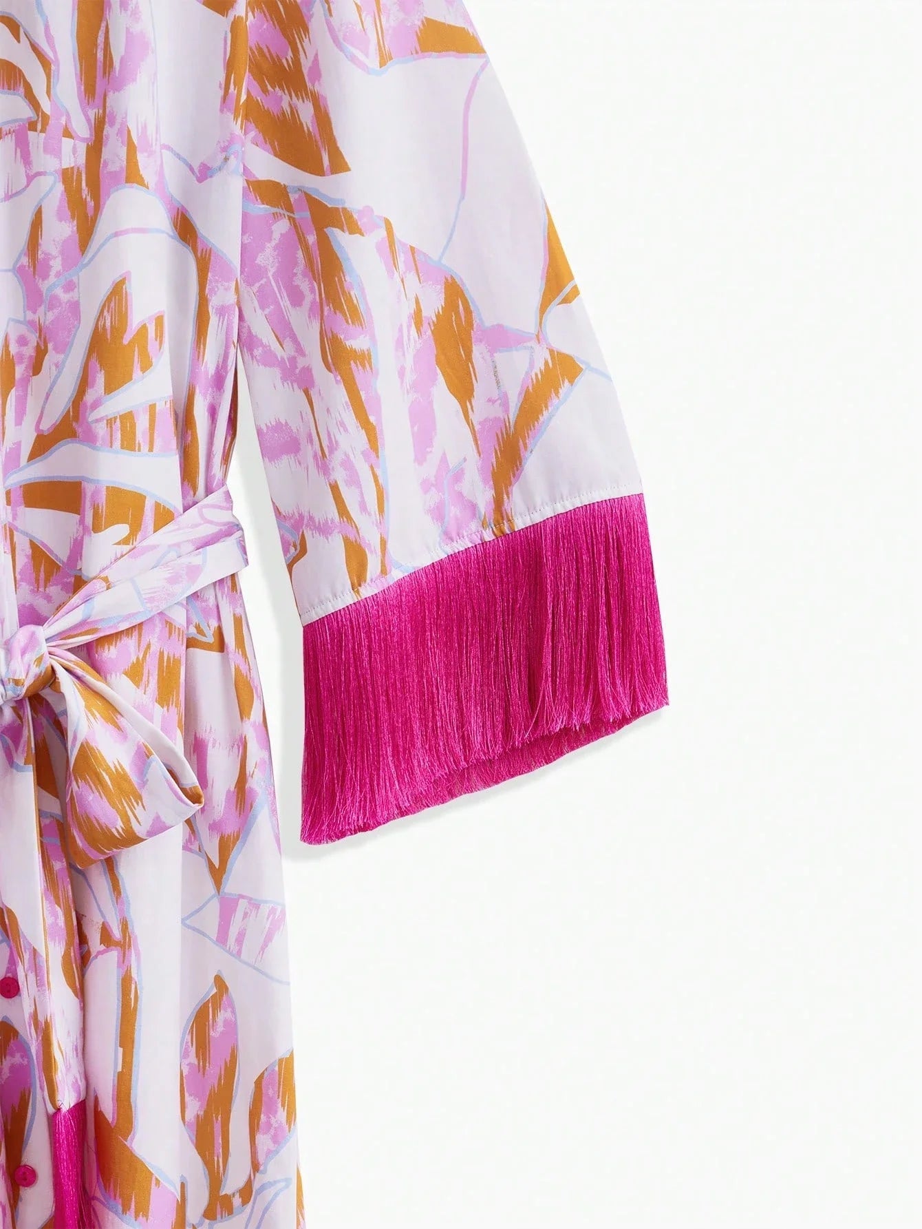 X Nour PREMIUM VISCOSE BLEND BELL SLEEVE DRESS