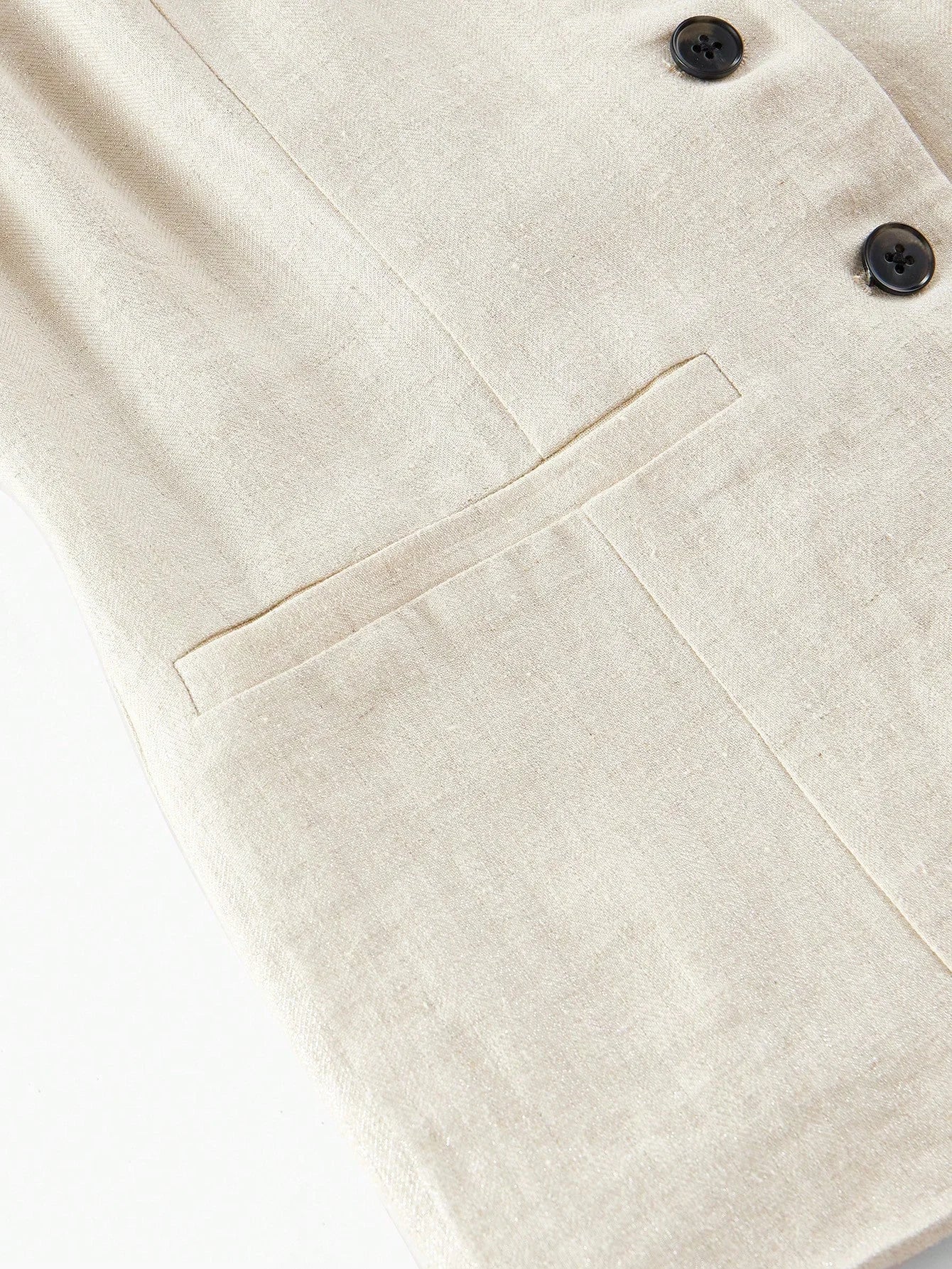 X PRISCILA amp JIMENA MOTF PREMIUM LINEN SINGLE BREASTED WAISTCOAT