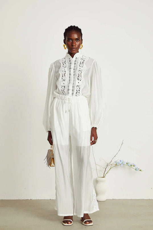 Zuri Shirt & Trousers Lace Set Jacqueline van Hoef