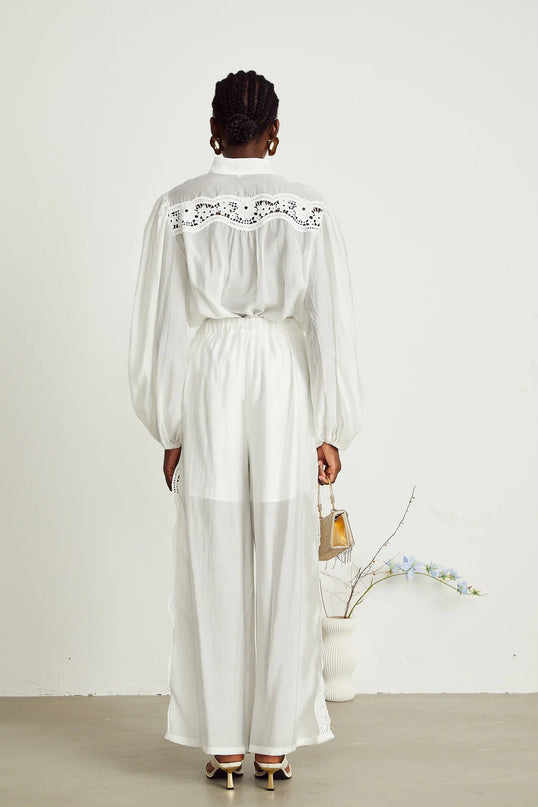 Zuri Shirt & Trousers Lace Set Jacqueline van Hoef