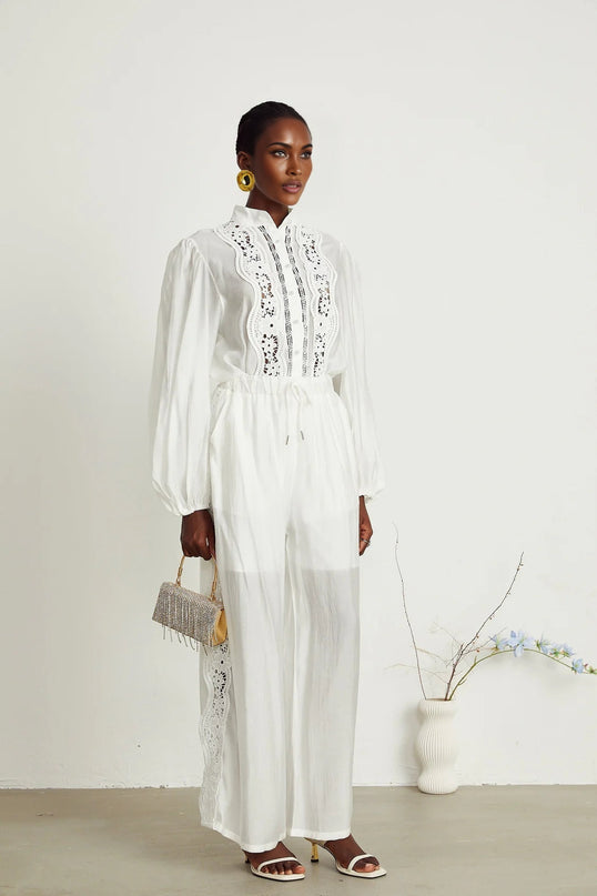 Zuri Shirt & Trousers Lace Set Jacqueline van Hoef