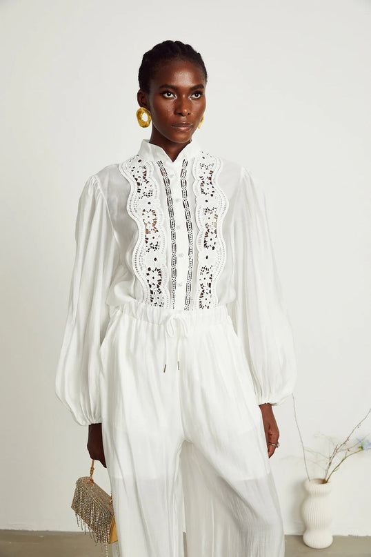 Zuri Shirt & Trousers Lace Set Jacqueline van Hoef