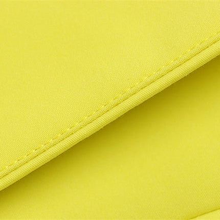 Yellow double-breasted blazer with silver buttons