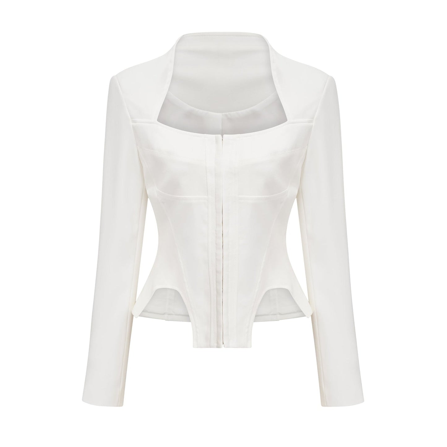 Yvette white longsleeved corset top