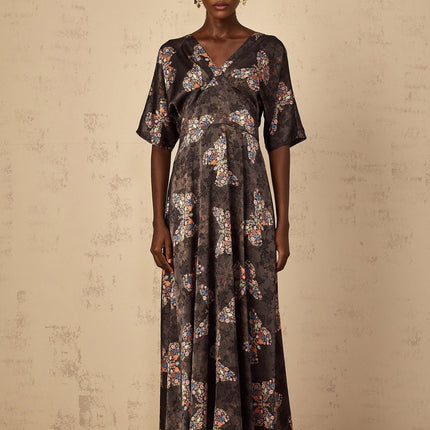 Zara Black Butterfly Print Maxi Dress