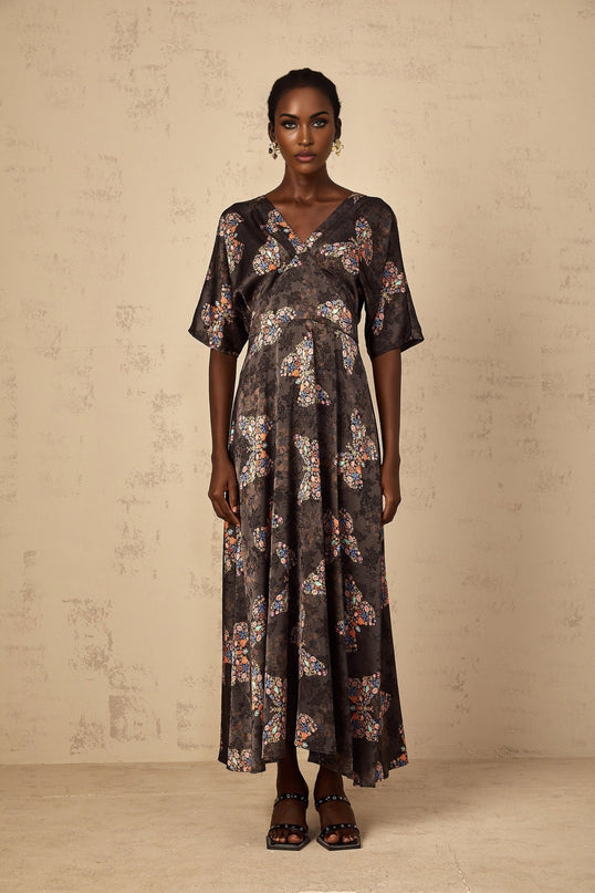 Zara Black Butterfly Print Maxi Dress