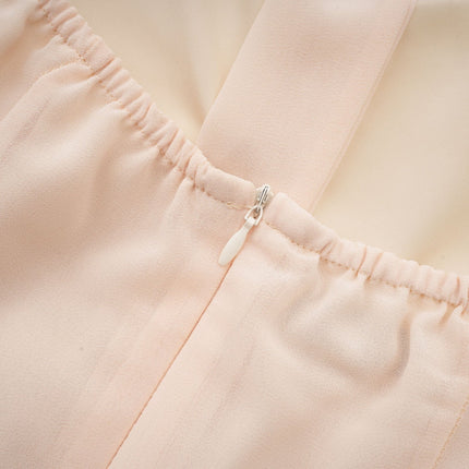 Zara Neutrals Mini Dress with Wrapped Bustier Design Pleated Skirt and Front Cut-Out Sleeveless Tie-Back Detail Rear Zip Fastening 100% Polyester