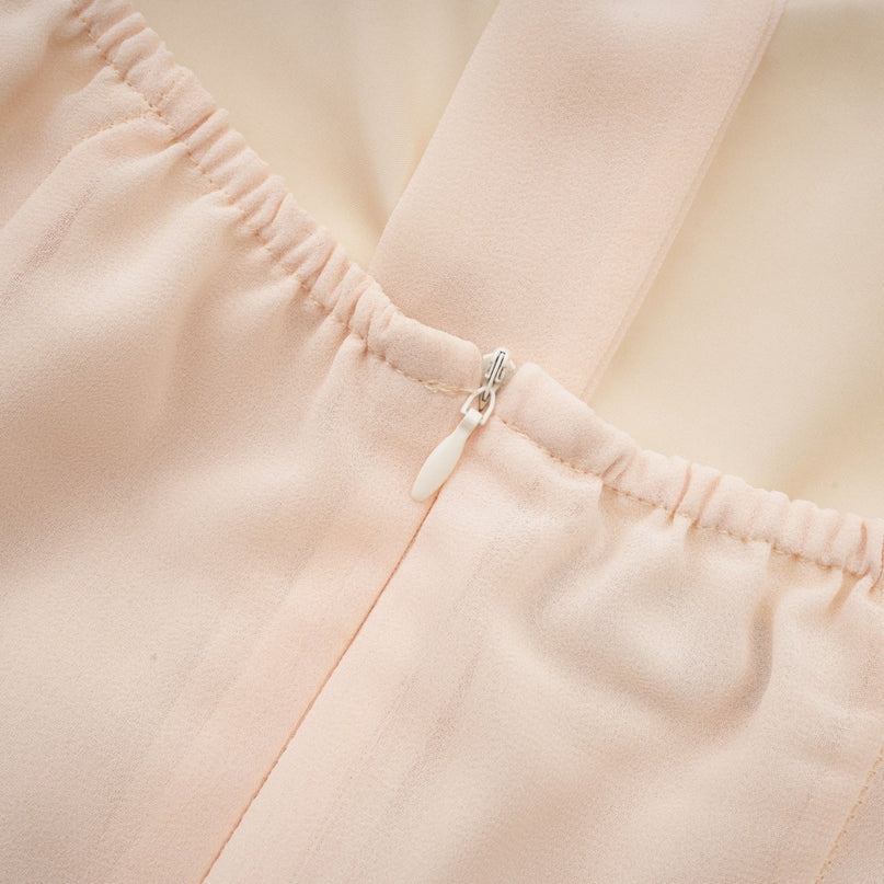 Zara Neutrals Mini Dress with Wrapped Bustier Design Pleated Skirt and Front Cut-Out Sleeveless Tie-Back Detail Rear Zip Fastening 100% Polyester