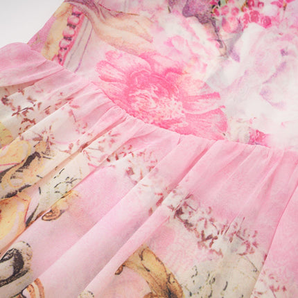 Zara Pink Crystal Embellished Silk Mini Dress
