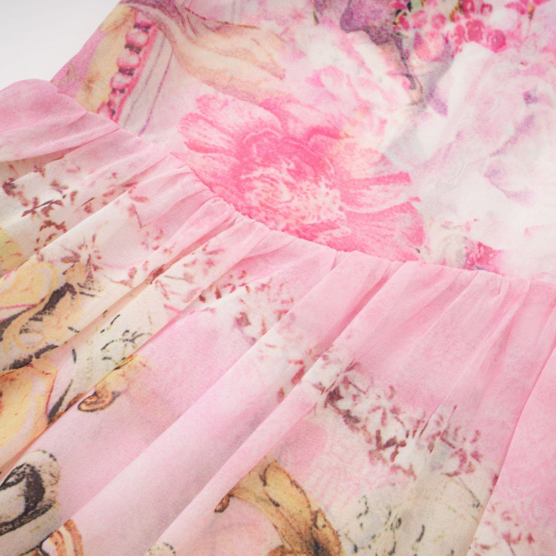 Zara Pink Crystal Embellished Silk Mini Dress