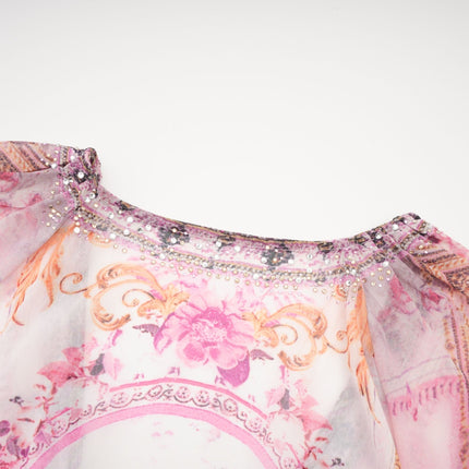 Zara Pink Crystal Embellished Silk Mini Dress
