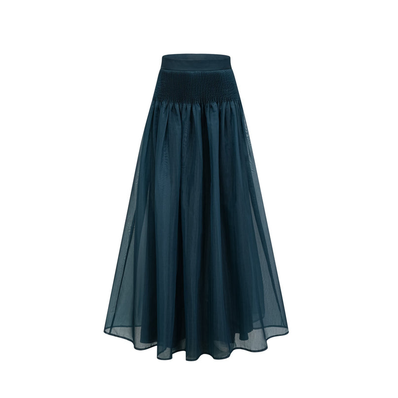 Zaria Green Shirt and Skirt Set Terylene Fiber Elegance and Sophistication