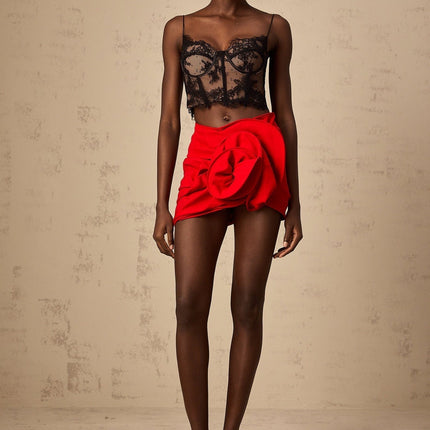 Zelmira Black Lace Corset Cropped Top