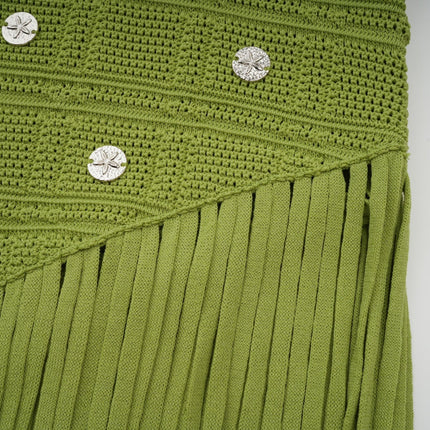 Zelmira Green Embellished Knit Top Skirt Set