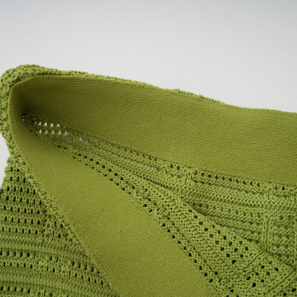 Zelmira Green Embellished Knit Top Skirt Set