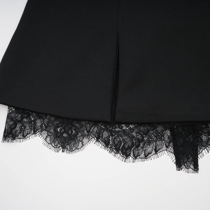 Zephyra Black Lace Trim Bustier Mini Dress