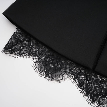Zephyra Black Lace Trim Bustier Mini Dress