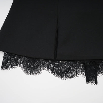 Zephyra black lacedetail mini dress