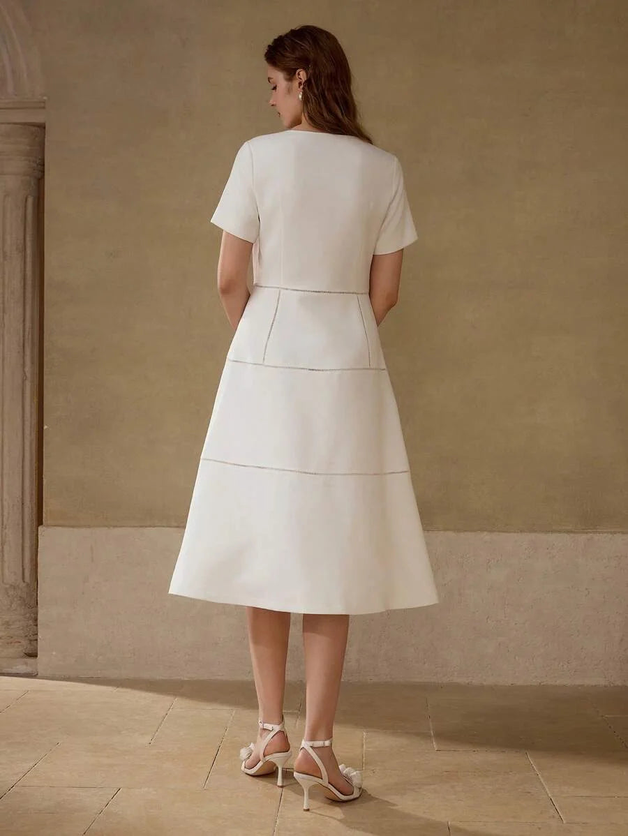 ZIPPER RUFFLE HEM DRESS