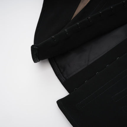 Zita Black Corset Style Mesh Panel Jacket