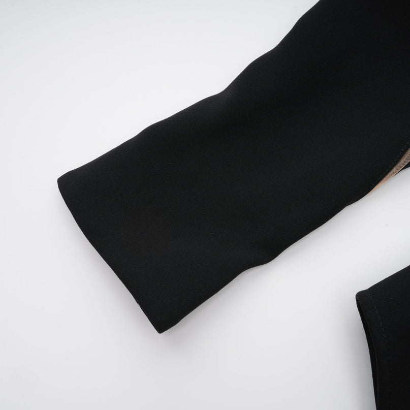 Zita Black Corset Style Mesh Panel Jacket