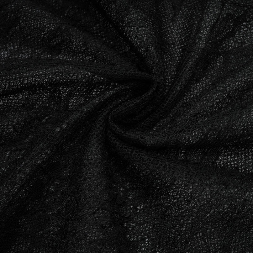 Zita Black Lace One-Shoulder Maxi Dress with High Slit and Cut-Out Accents