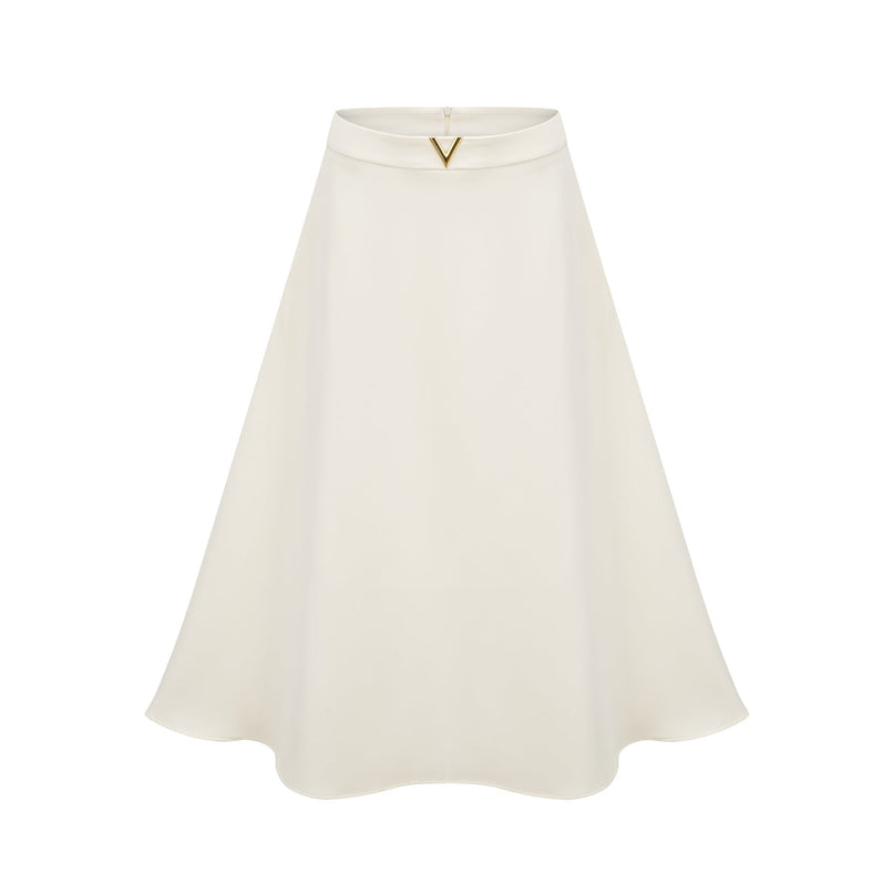 Zita Neutrals 3D Petal Crystal Embellished Skirt & Top Set