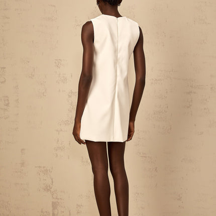 Zita White Floral Embroidered Sequin Mini Dress
