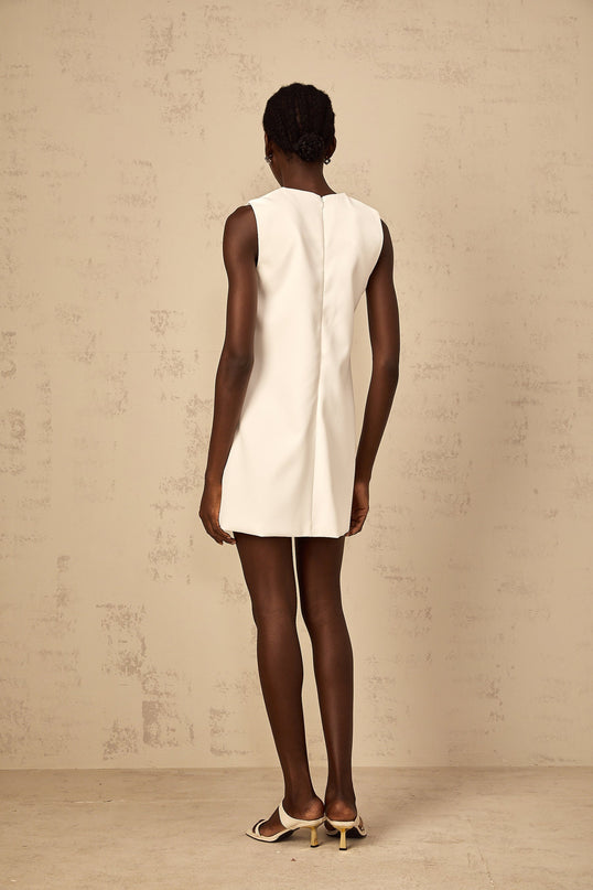 Zita White Floral Embroidered Sequin Mini Dress