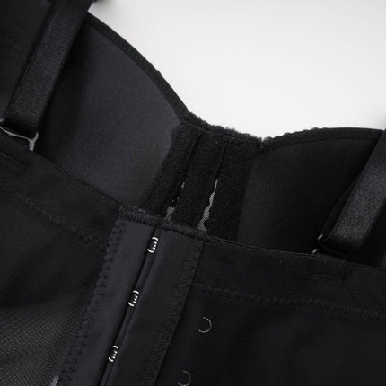 Zoe Black Corset Top Polyester Spaghetti Strap Embellished Sleeveless Rear Zip Fastening