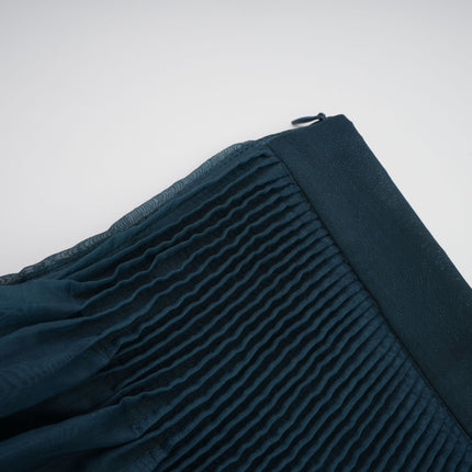 Zoé darkgreen ribbon tieneck shirt  skirt matching set