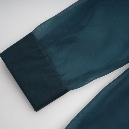 Zoé darkgreen ribbon tieneck shirt  skirt matching set