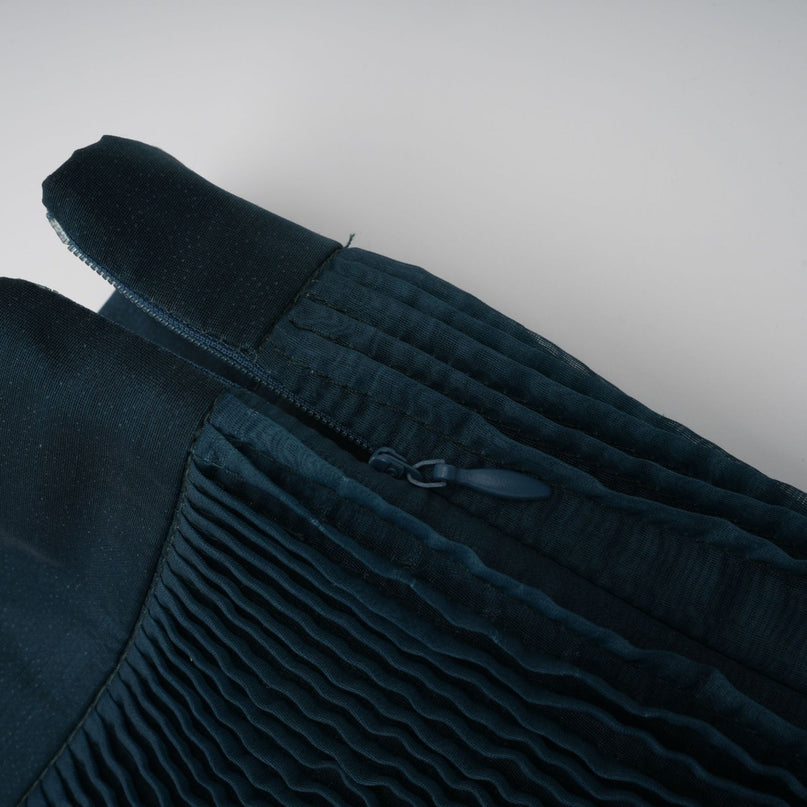 Zoé darkgreen ribbon tieneck shirt  skirt matching set