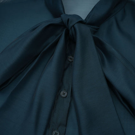 Zoé darkgreen ribbon tieneck shirt  skirt matching set