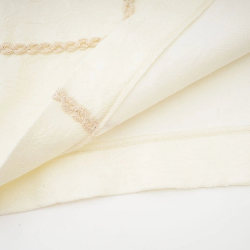 Zoe White Floral Embroidery A-line Midi Dress