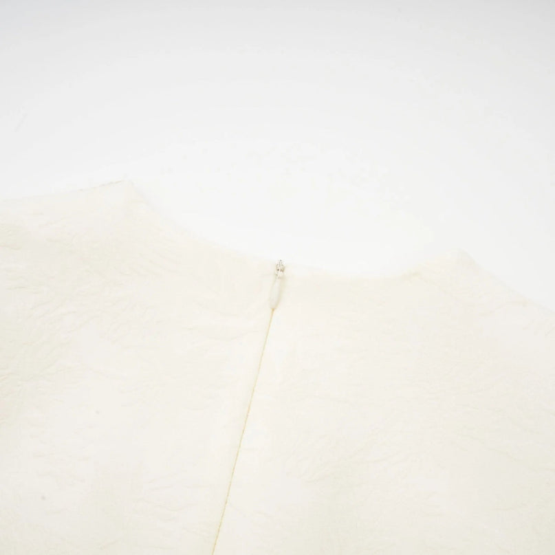 Zoe White Floral Embroidery A-line Midi Dress