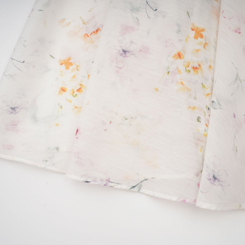 Zoé white floralprint tied midi dress