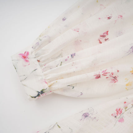 Zoé white floralprint tied midi dress