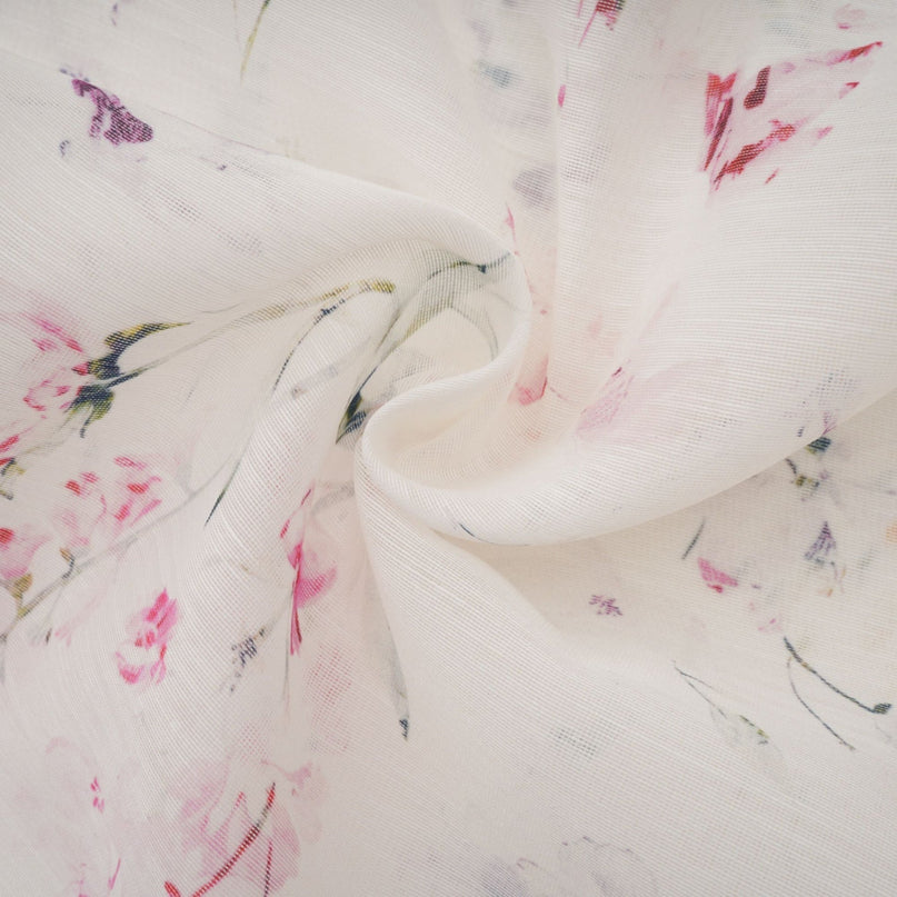 Zoé white floralprint tied midi dress