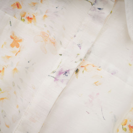 Zoé white floralprint tied midi dress