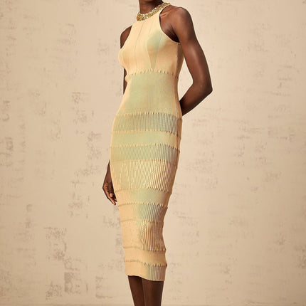 Zoey Gold Sequin Halterneck Midi Dress