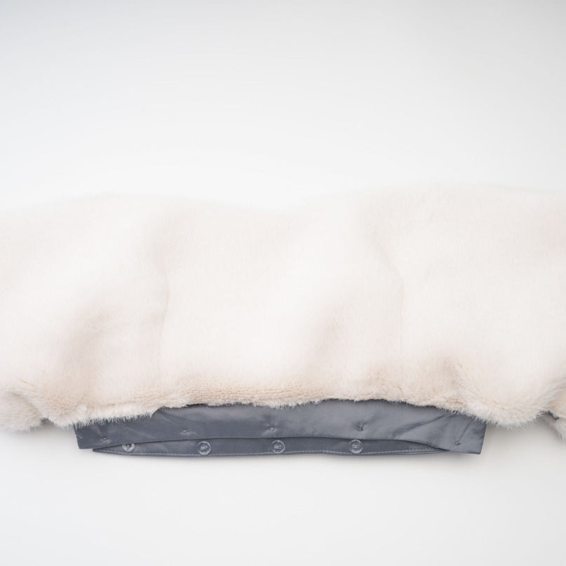 Zuri Grey Faux Fur Mini Dress Polyester Invisible Zipper Buttons