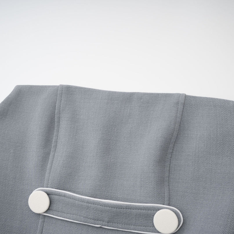 Zuri Grey Faux Fur Mini Dress Polyester Invisible Zipper Non-Functional Buttons