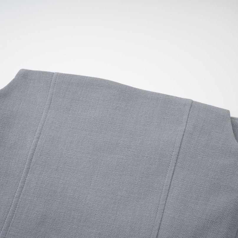 Zuri Grey Faux Fur Mini Dress with Detachable Shoulders and Non-Functional Buttons